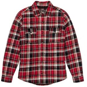 Slate & Stone Red and Black Plaid Quilted Snap Front Shirt/Jacket Size XL